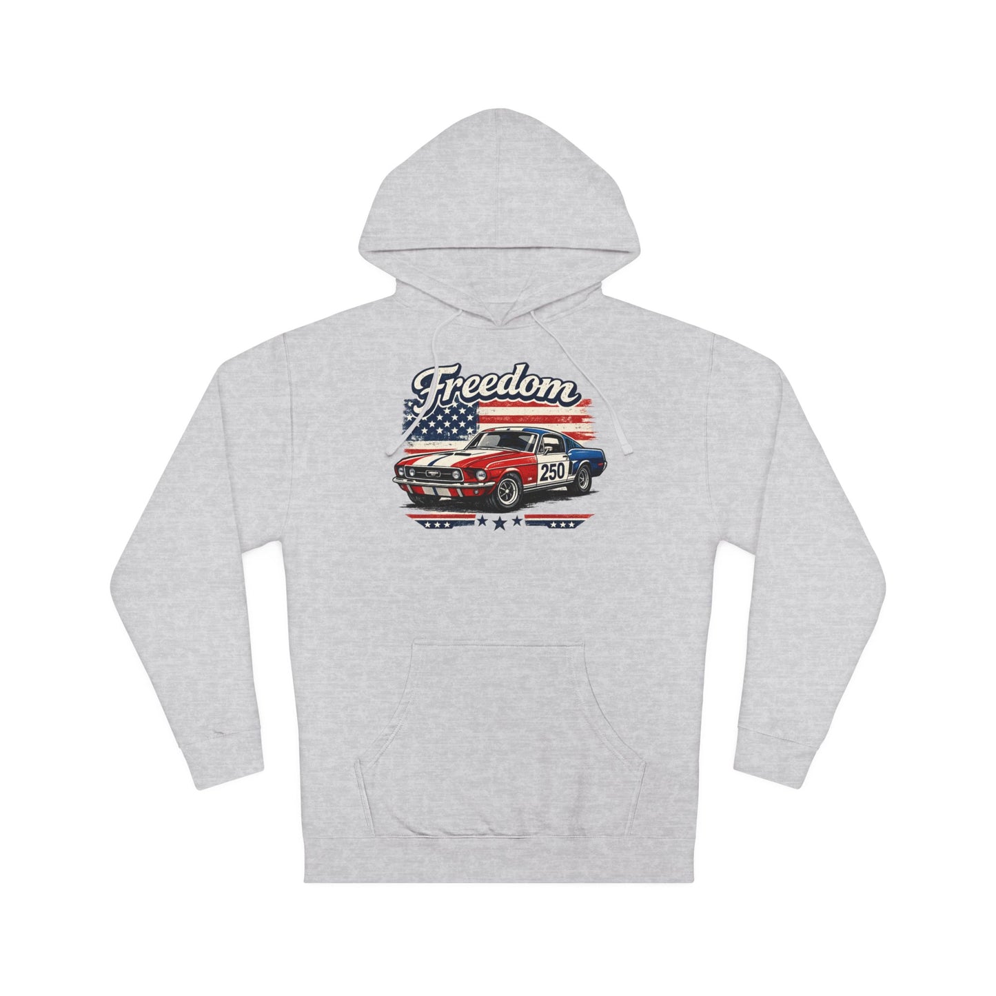 Freedom Freedom Mustang 250 Patriotic American Muscle Car Hoodie| Fathers Day Gift | Car Enthusiast Hoodie