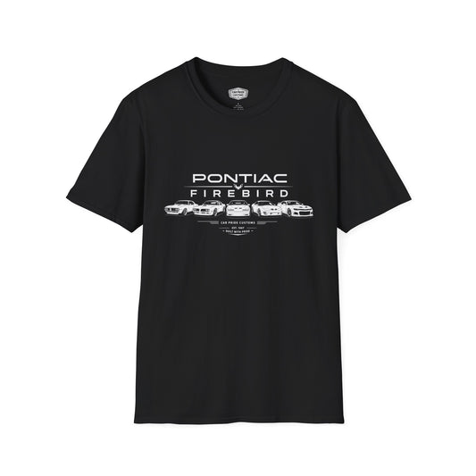 Pontiac Firebird Evolution T-Shirt | American Muscle Car Graphic Tee | Vintage Pontiac Shirt for Car Enthusiasts