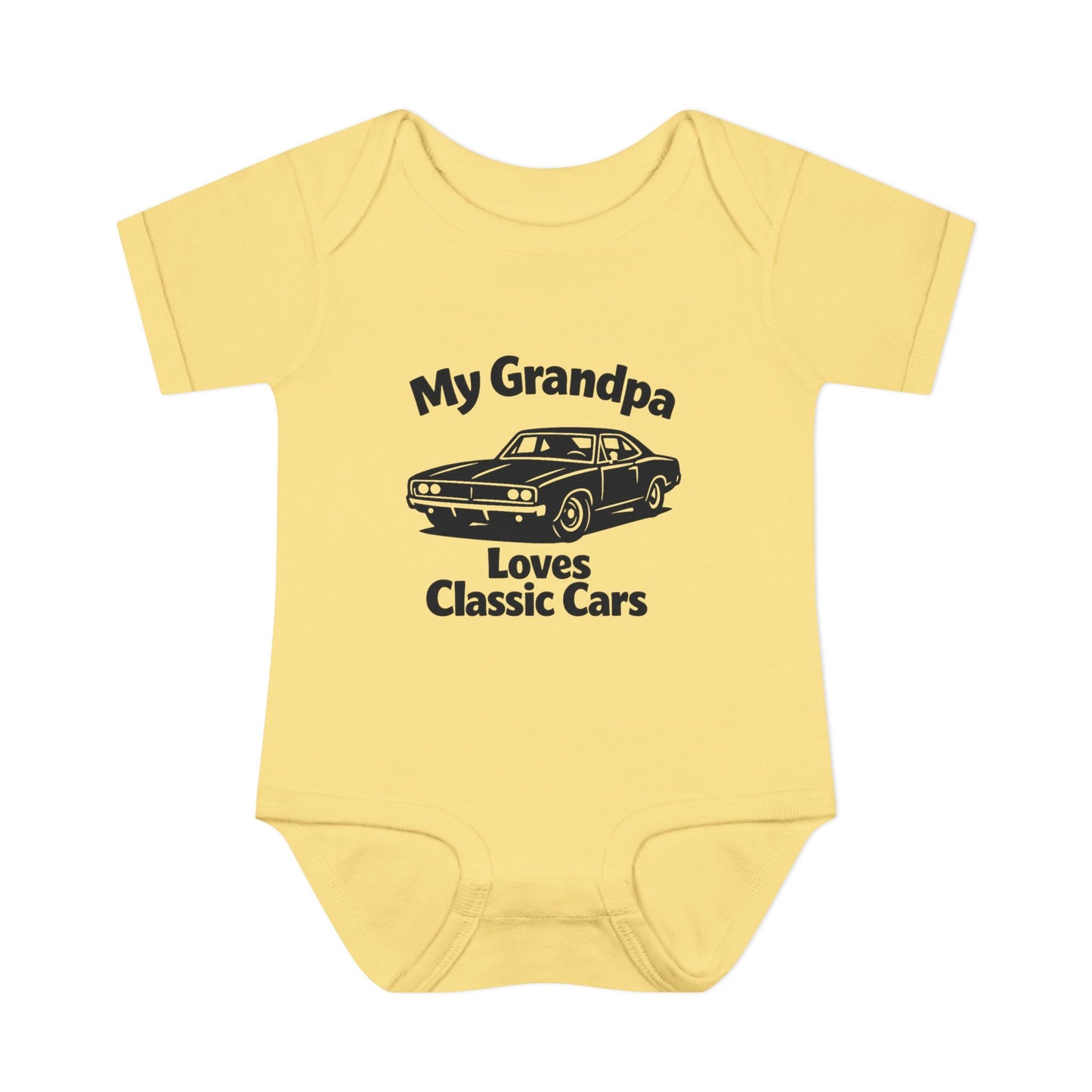 Funny Car Baby Onesie | Classic Car | Grandpa Car Lover Gift | 1968 Dodge Charger | Grandpa Likes Cars