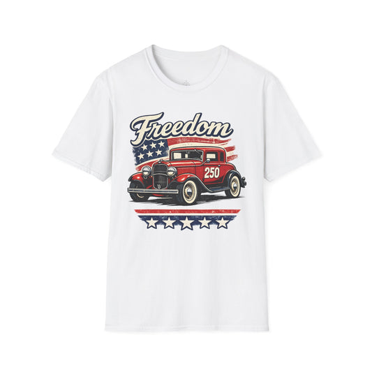 Freedom Ford Deluxe 250 Patriotic American Muscle Car T-Shirt | Fathers Day Gift | Car Enthusiast Tee