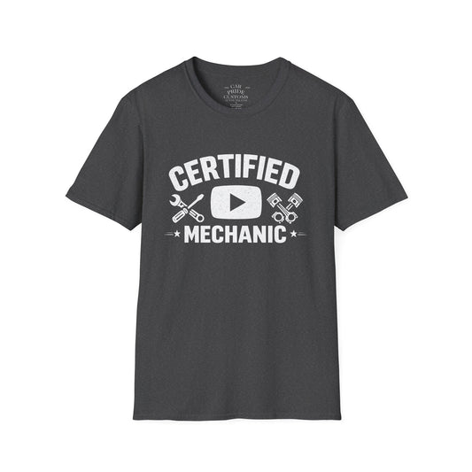 Certified Mechanic Simple | Funny Car Lover T-Shirt | Fathers Day Gift for Dad | YouTube | Car Lover Gift