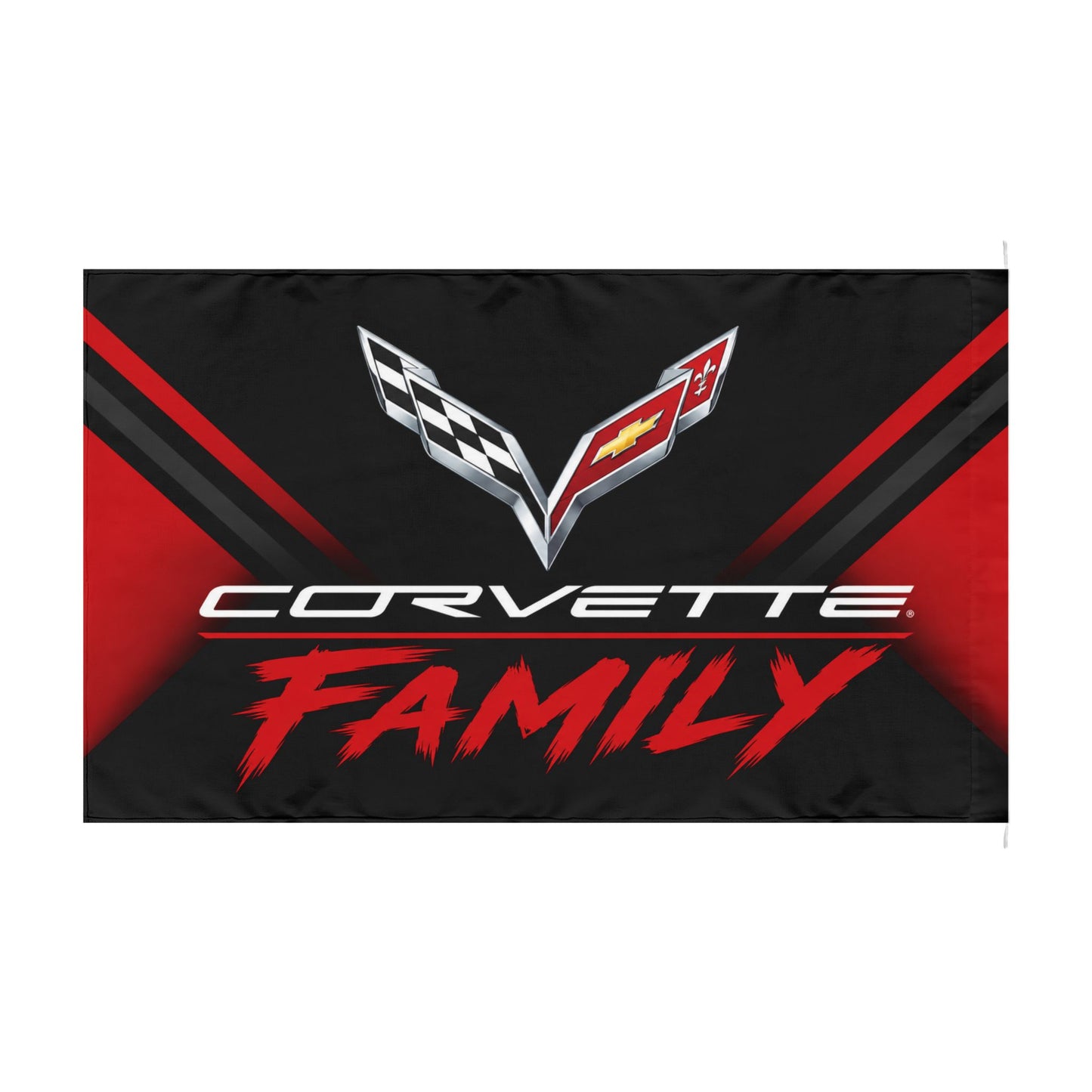 Corvette Family Flag | Corvette Racing Banner | Sports Car Garage Decor| 60"x36"