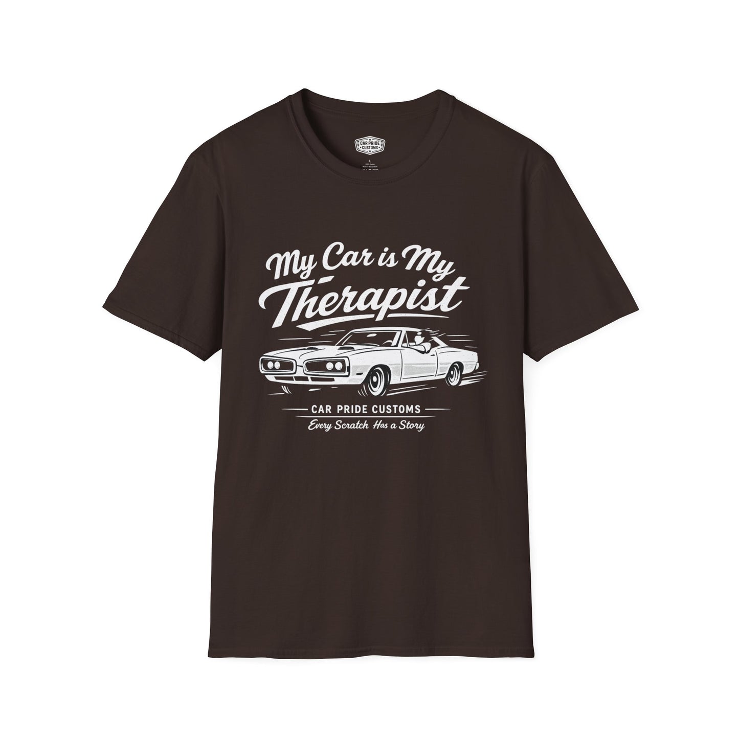 My Car is My Therapist | 1970 Dodge Super Bee T-Shirt | Funny Mopar Muscle Car Graphic Tee | Classic Dodge Shirt