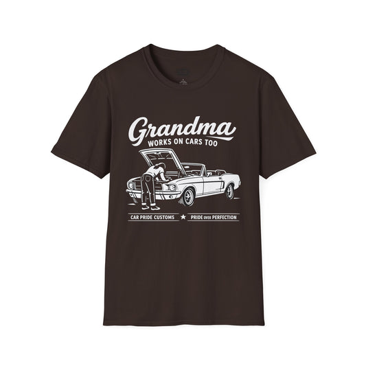 Funny Grandma Car Shirt | Mother's Day Gift | Car Lover Shirt | Automotive Tee | Work on Cars Too