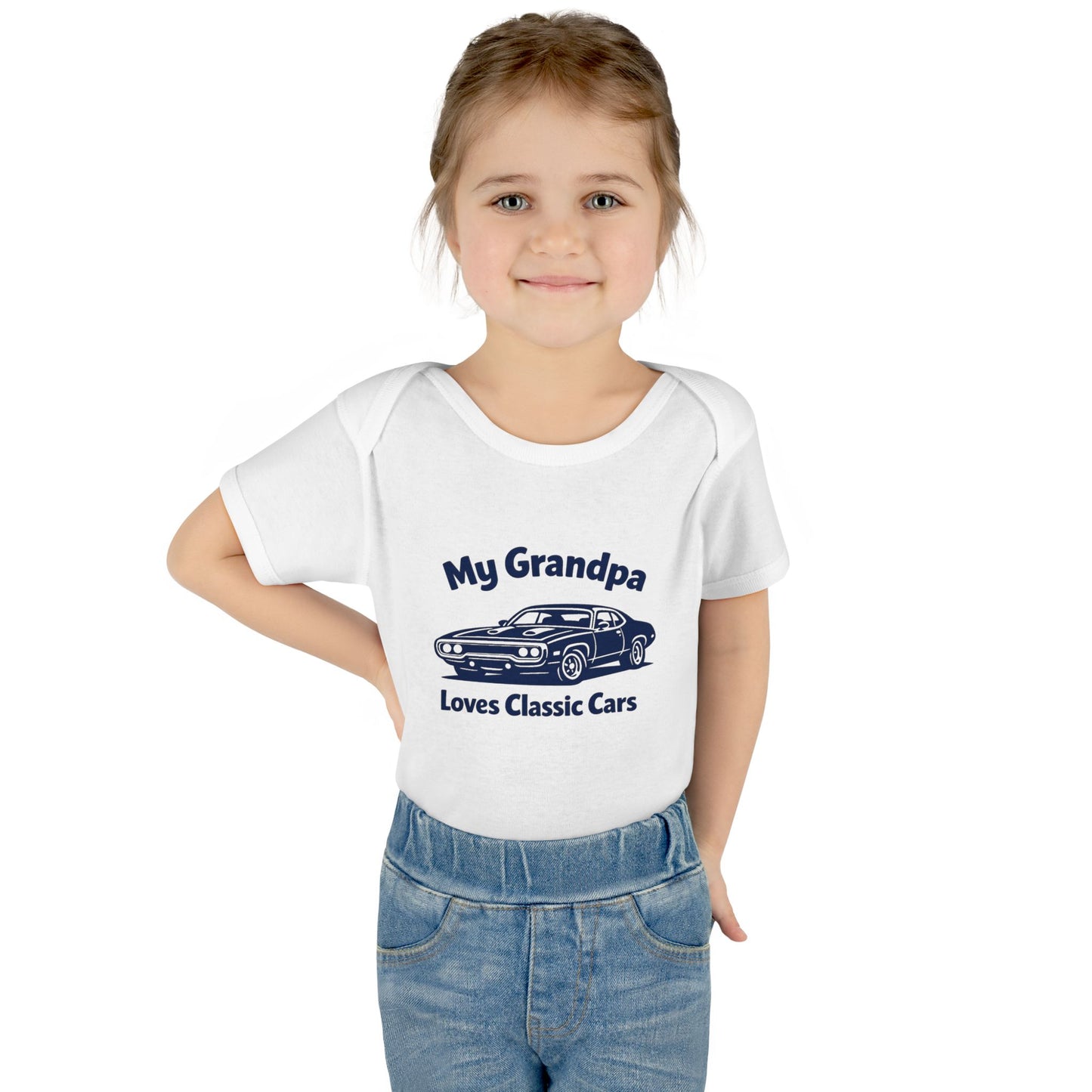 Funny Car Baby Onesie | Classic Car | Grandpa Car Lover Gift | 1971 Plymouth Road Runner | Grandpa Likes Cars