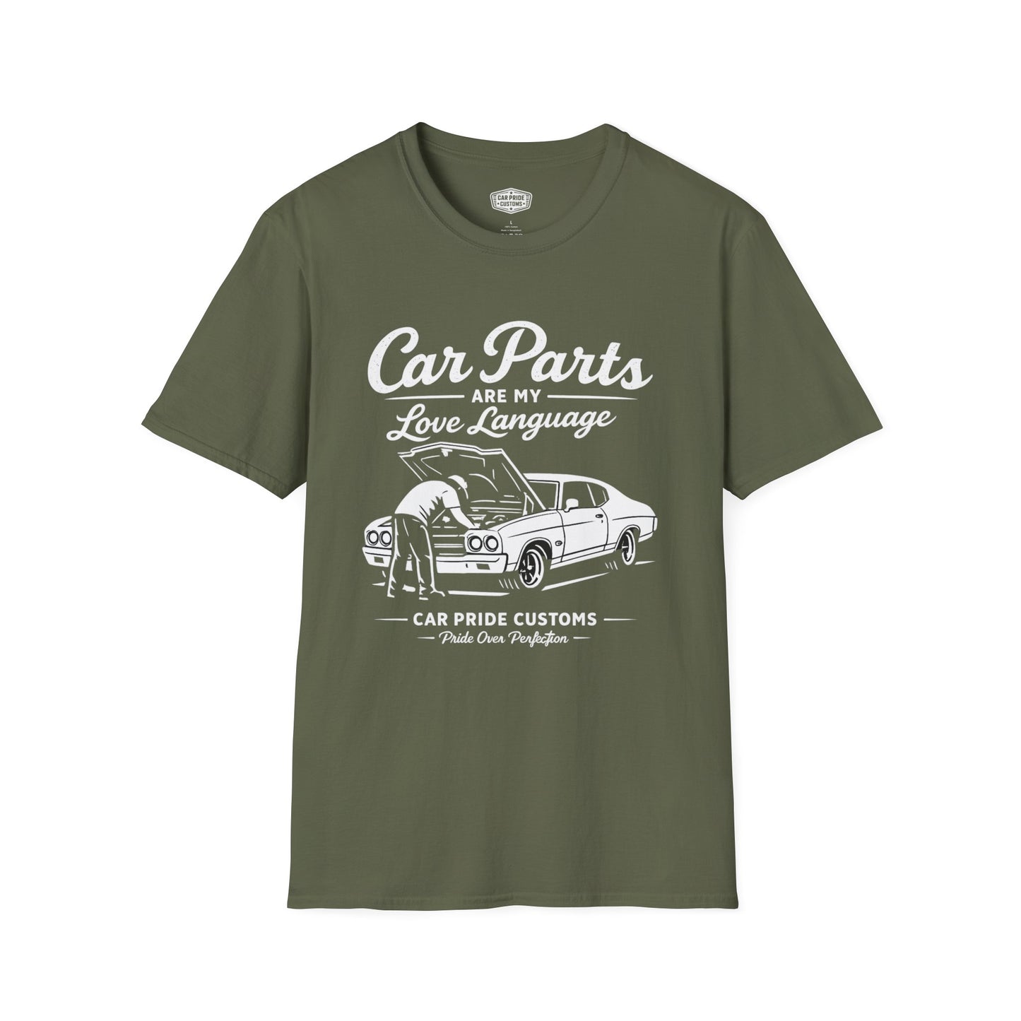 Car Parts Are My Love Language T-Shirt | Funny Chevelle Mechanic Graphic Tee | Chevrolet Muscle Shirt