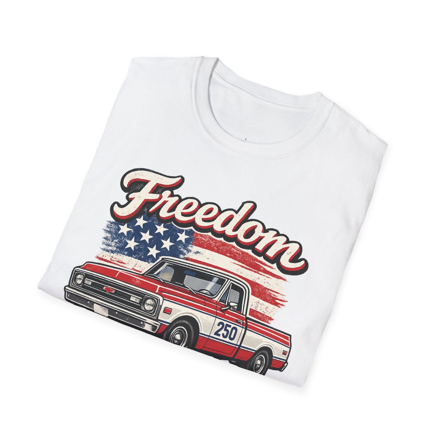 Freedom Chevy C10 Pickup 250 Patriotic American Muscle Car T-Shirt | Fathers Day Gift | Car Enthusiast Tee