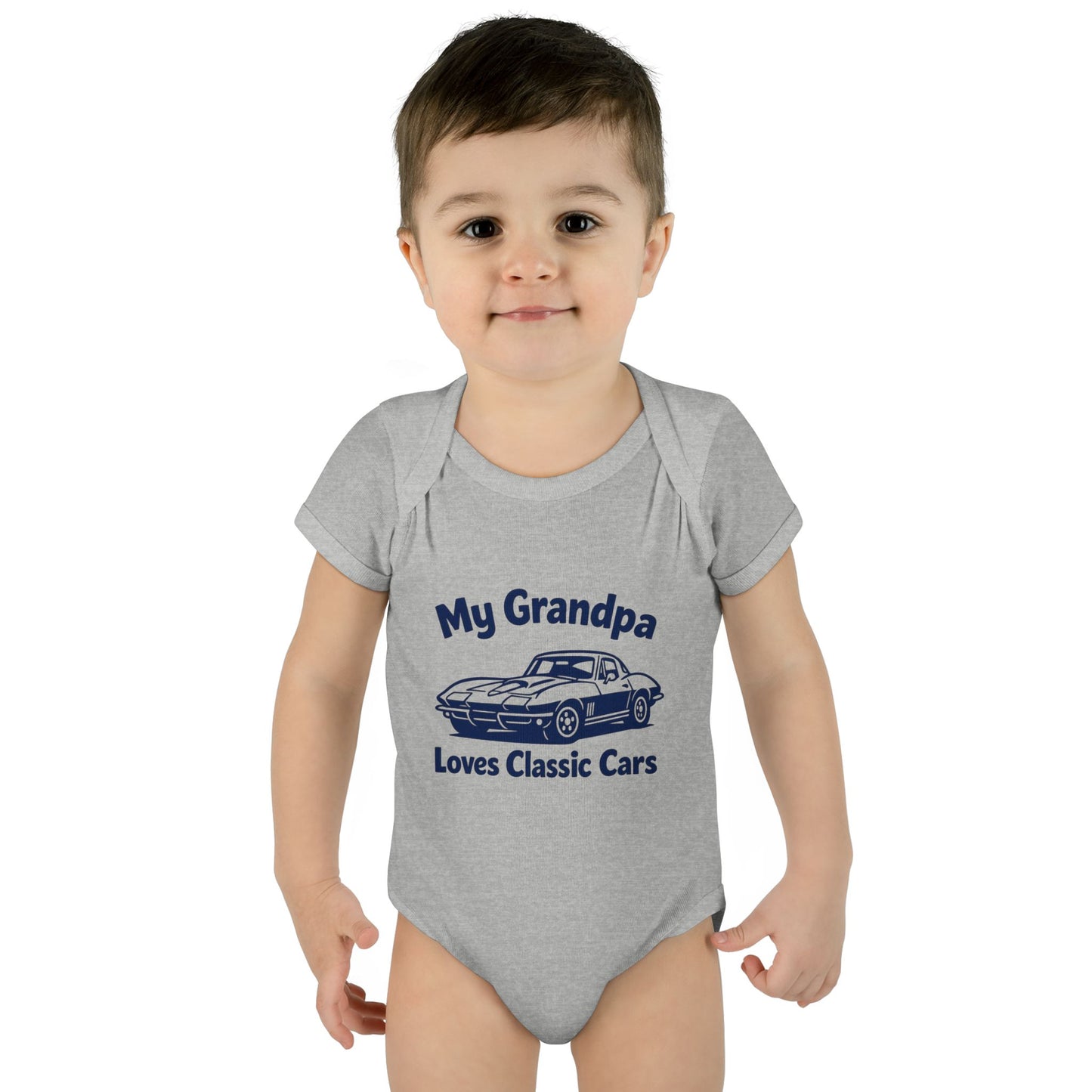 Funny Car Baby Onesie | Classic Car | Grandpa Car Lover Gift | 1967 Chevrolet Corvette | Grandpa Likes Cars