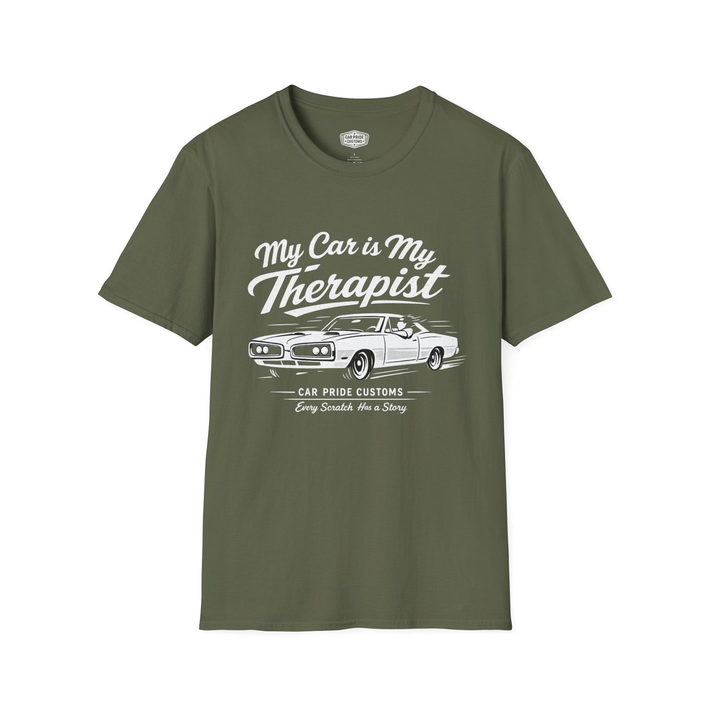 My Car is My Therapist | 1970 Dodge Super Bee T-Shirt | Funny Mopar Muscle Car Graphic Tee | Classic Dodge Shirt
