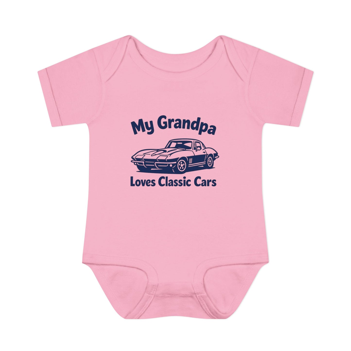 Funny Car Baby Onesie | Classic Car | Grandpa Car Lover Gift | 1967 Chevrolet Corvette | Grandpa Likes Cars