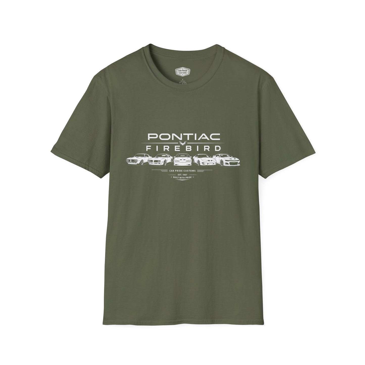 Pontiac Firebird Evolution T-Shirt | American Muscle Car Graphic Tee | Vintage Pontiac Shirt for Car Enthusiasts