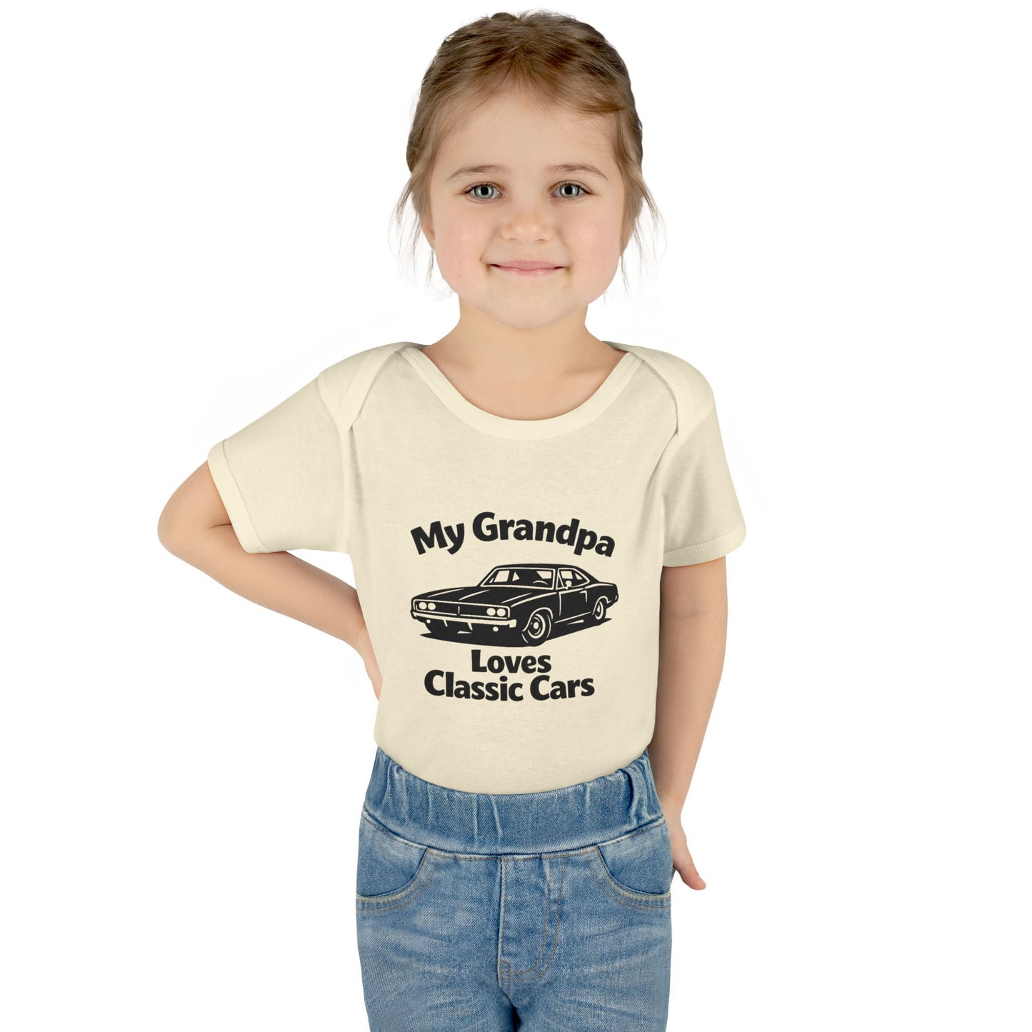 Funny Car Baby Onesie | Classic Car | Grandpa Car Lover Gift | 1968 Dodge Charger | Grandpa Likes Cars