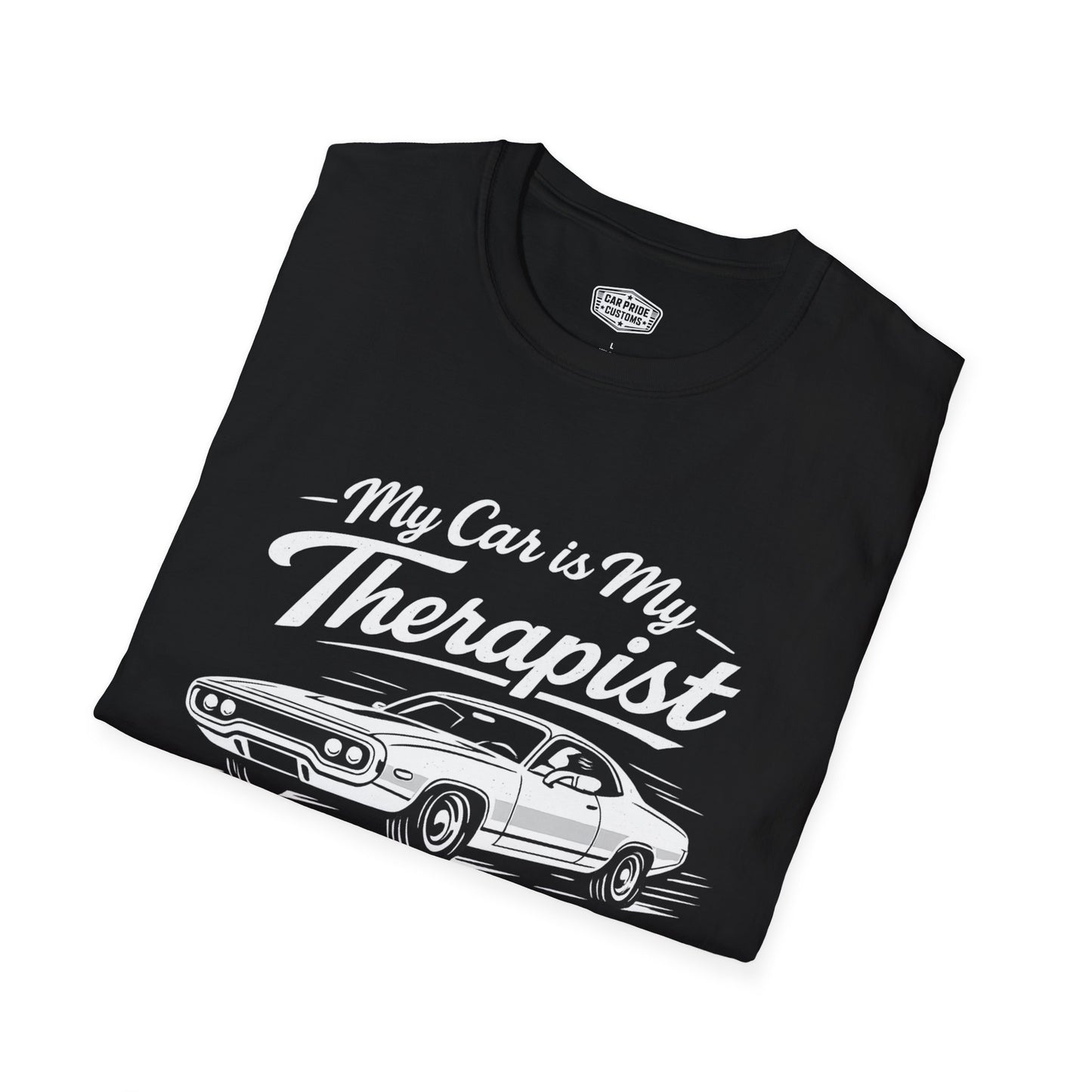 My Car is My Therapist | 1971 Plymouth Road Runner T-Shirt | Funny Muscle Car Graphic Tee | Classic Mopar Shirt
