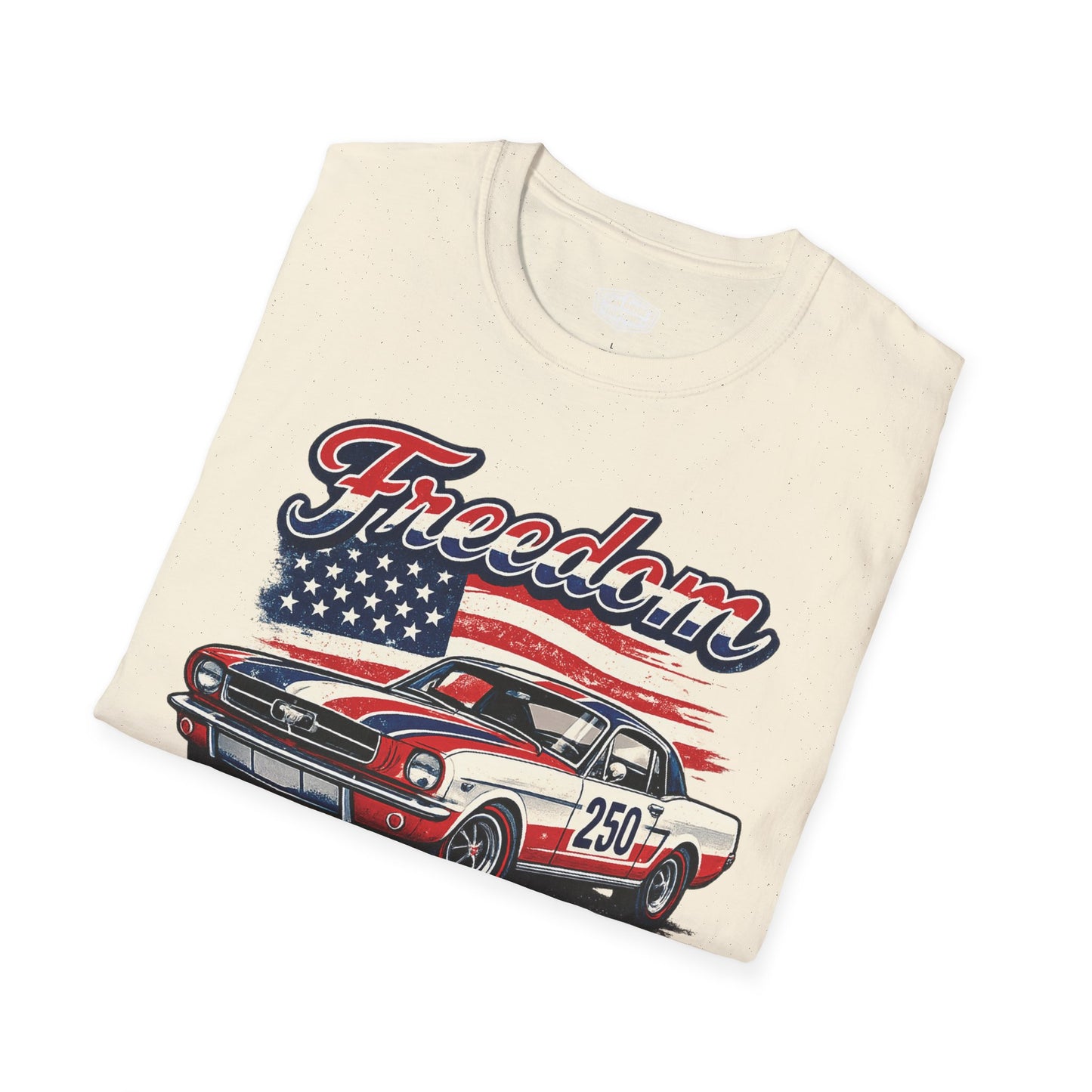 Freedom Classic Mustang 250 Patriotic American Muscle Car T-Shirt | Fathers Day Gift | Car Enthusiast Tee