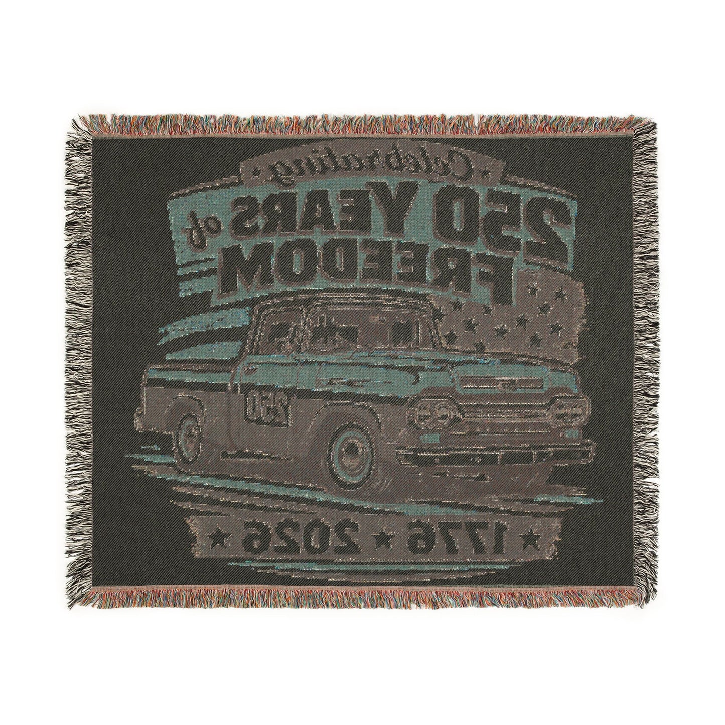 Ford F100 Pickup Woven Throw Americana Patriotic Blanket | Automotive Home Decor | Collector Gift | Fathers Day Gift | Car Lover Gift