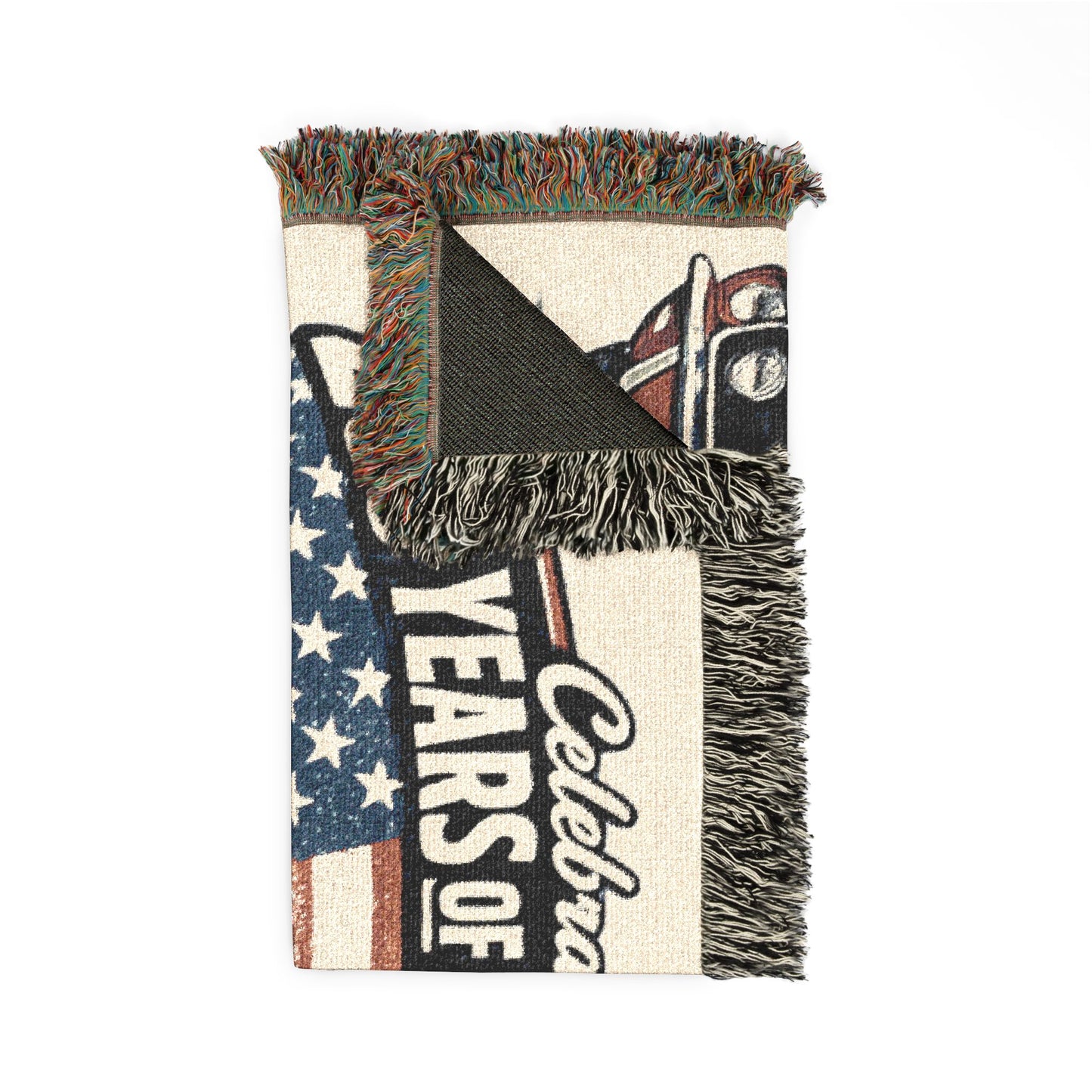 Mustang Woven Throw Americana Patriotic Blanket | Automotive Home Decor | Collector Gift | Fathers Day Gift | Car Lover Gift
