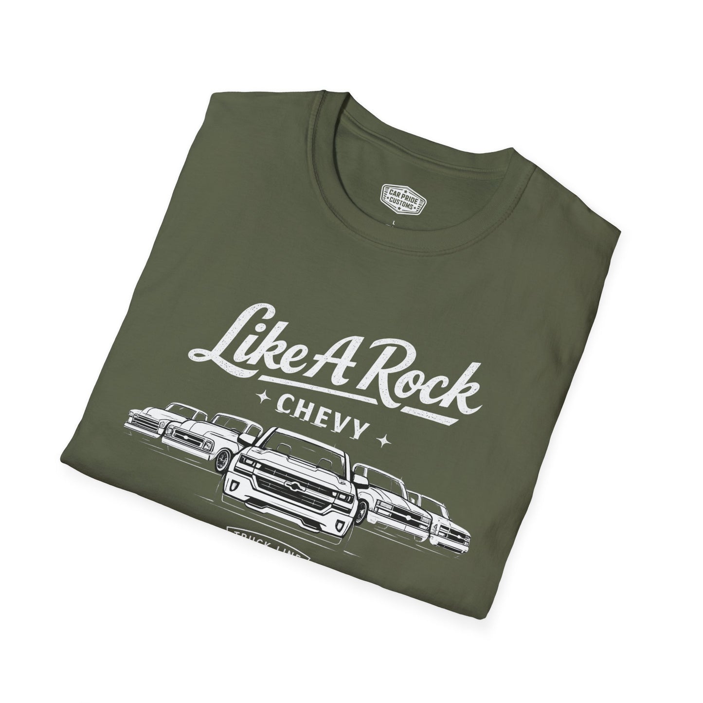 Chevy Truck Line Evolution T-Shirt | Like A Rock Chevy Pickup Graphic Tee | Classic Chevrolet Shirt