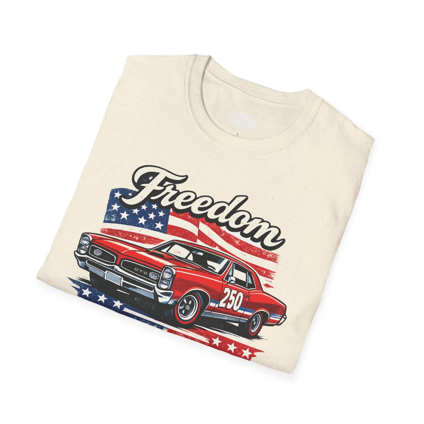 Freedom GTO 250 Patriotic American Muscle Car T-Shirt | Fathers Day Gift | Car Enthusiast Tee