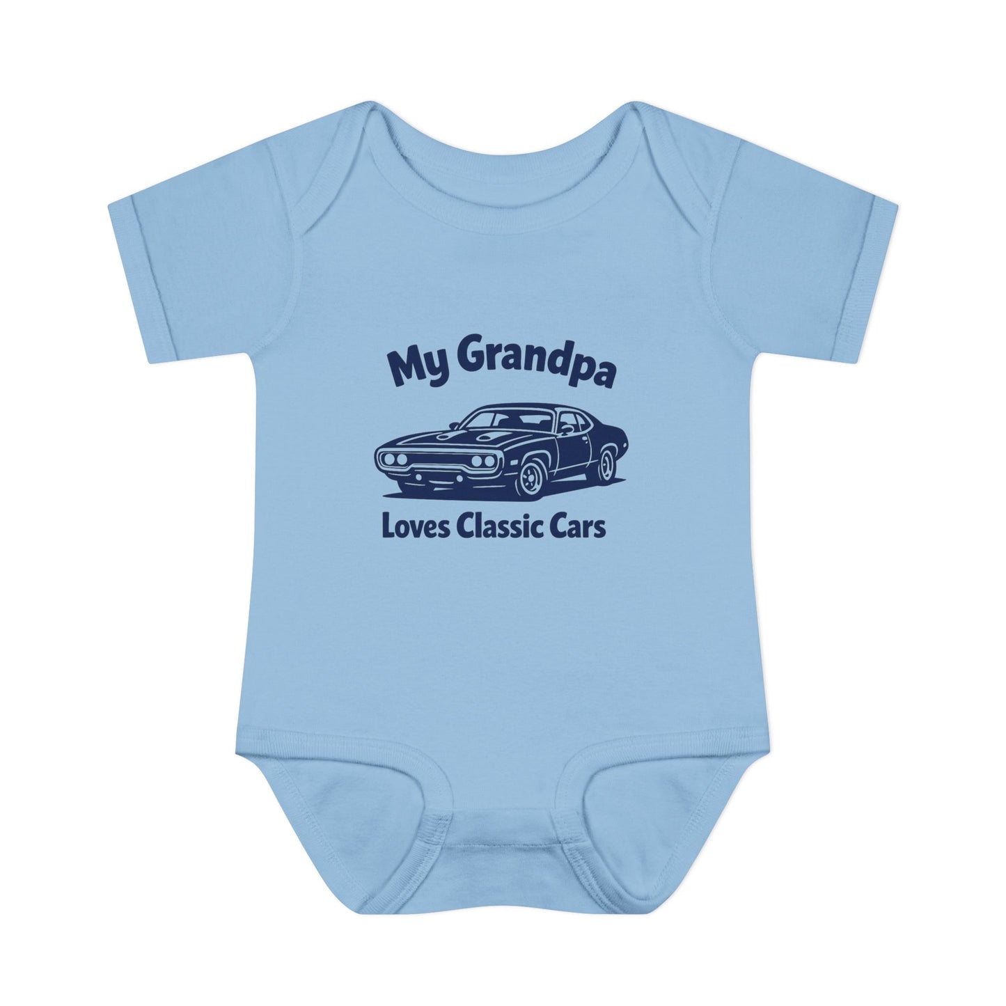 Funny Car Baby Onesie | Classic Car | Grandpa Car Lover Gift | 1971 Plymouth Road Runner | Grandpa Likes Cars