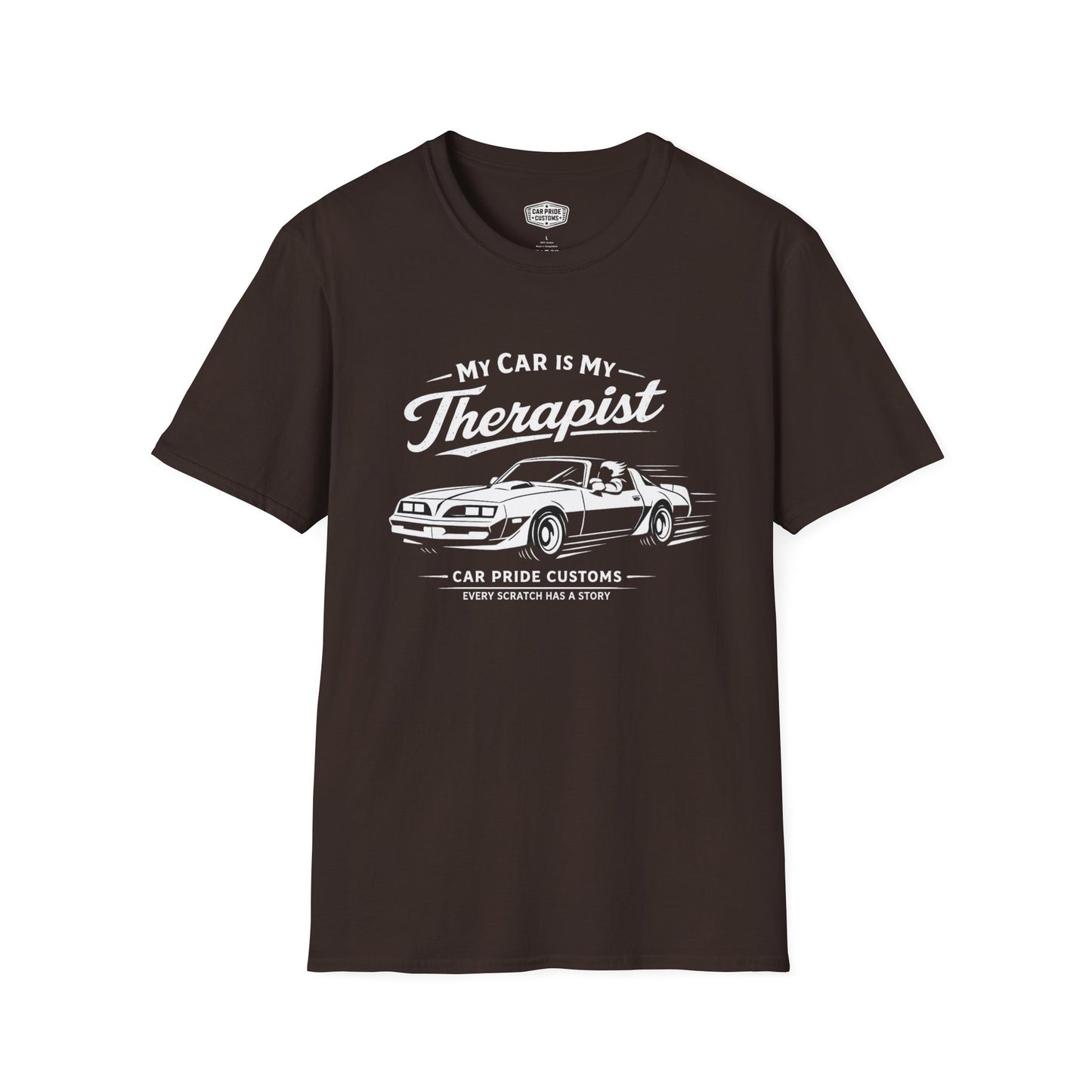 My Car is My Therapist | 1979 Pontiac Trans Am T-Shirt | Funny Firebird Muscle Car Graphic Tee | Retro Pontiac Shirt